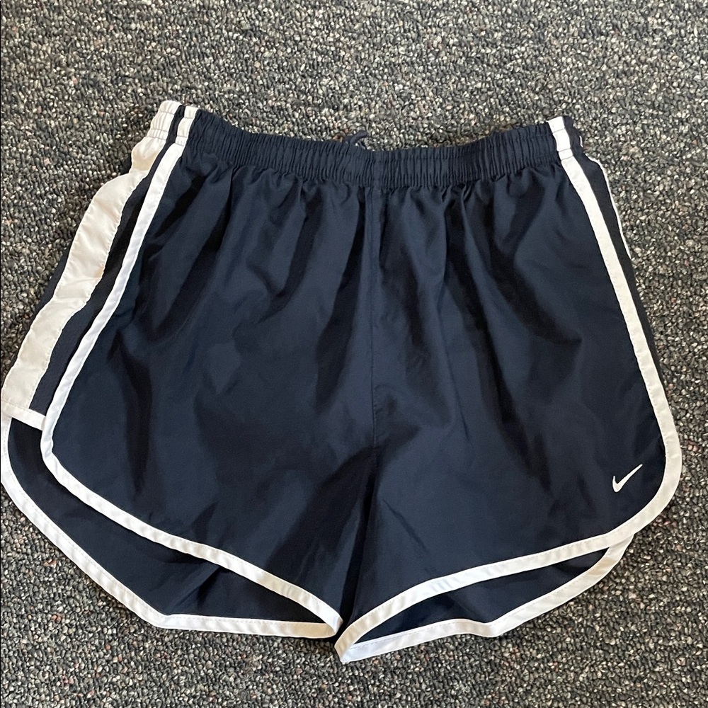 Nike Women's Navy and White Athletic Shorts